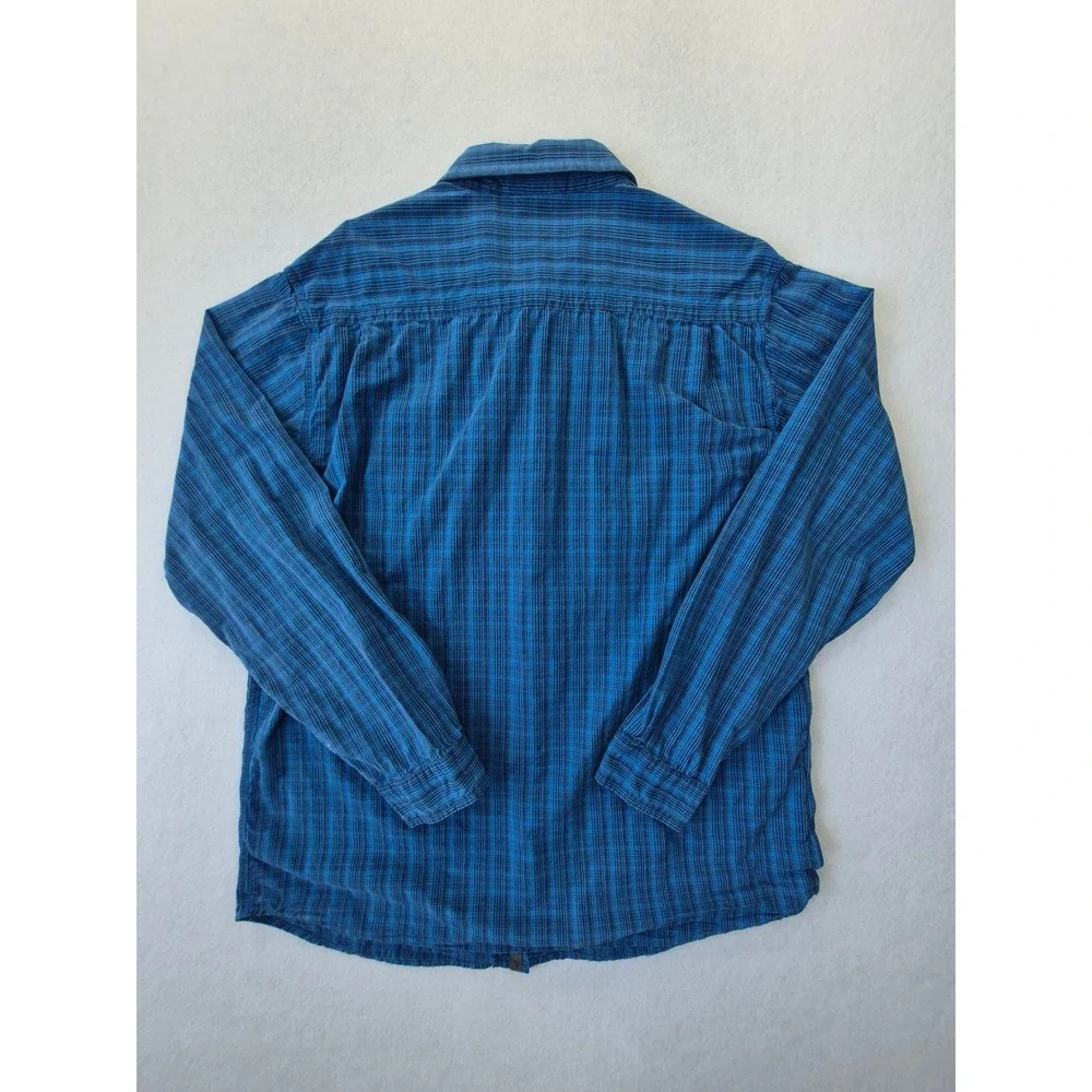 The North Face A5 Series Mens XL Blue Plaid Long Sleeve Button Down Cotton Shirt